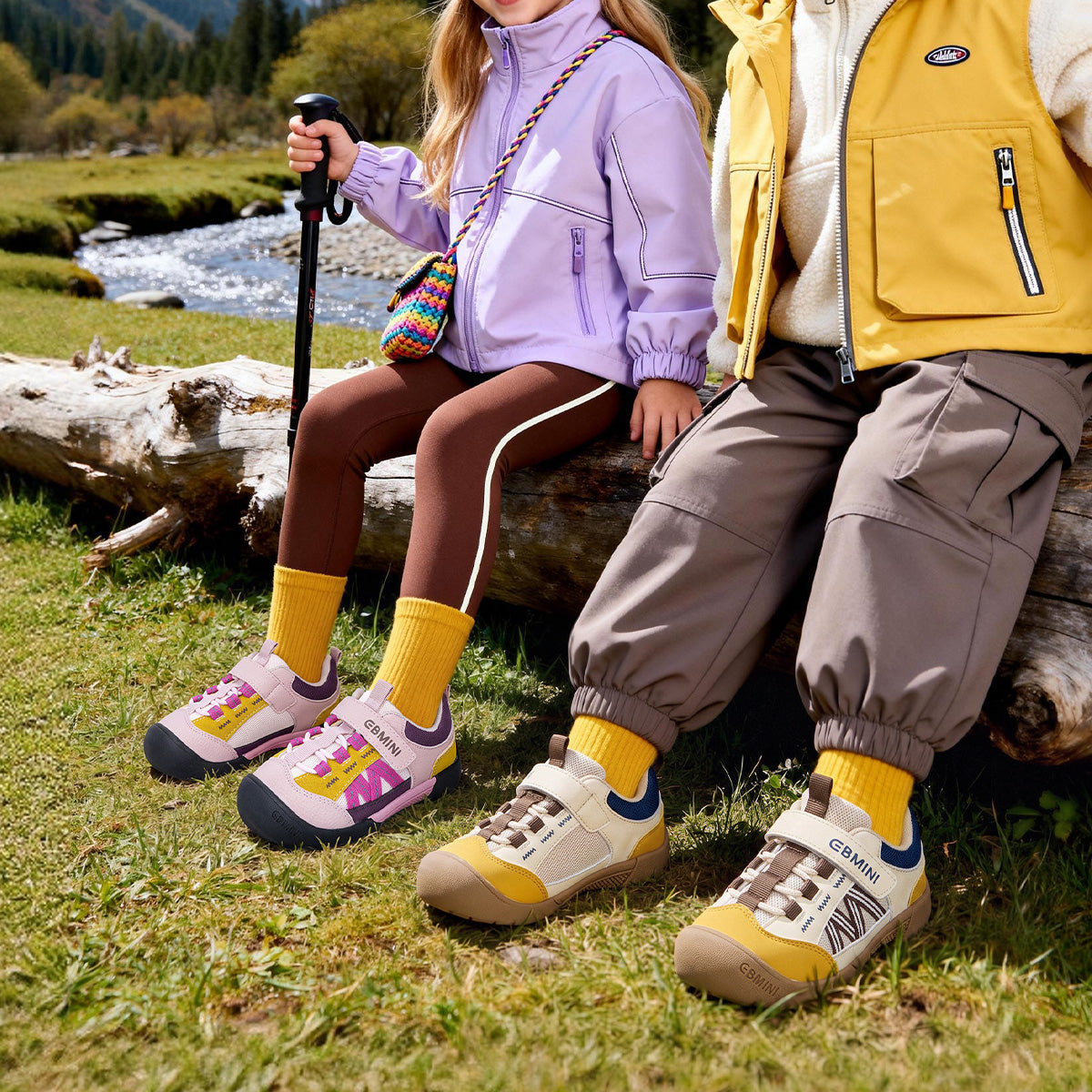 EBMINI TERRAIN wide toe kids outdoor sneakers — upper detail
