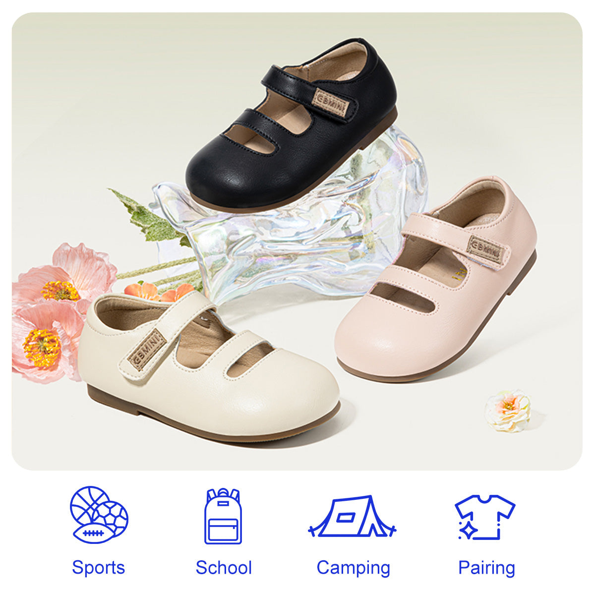 EBMINI TESS white toddler sneakers for special occasions