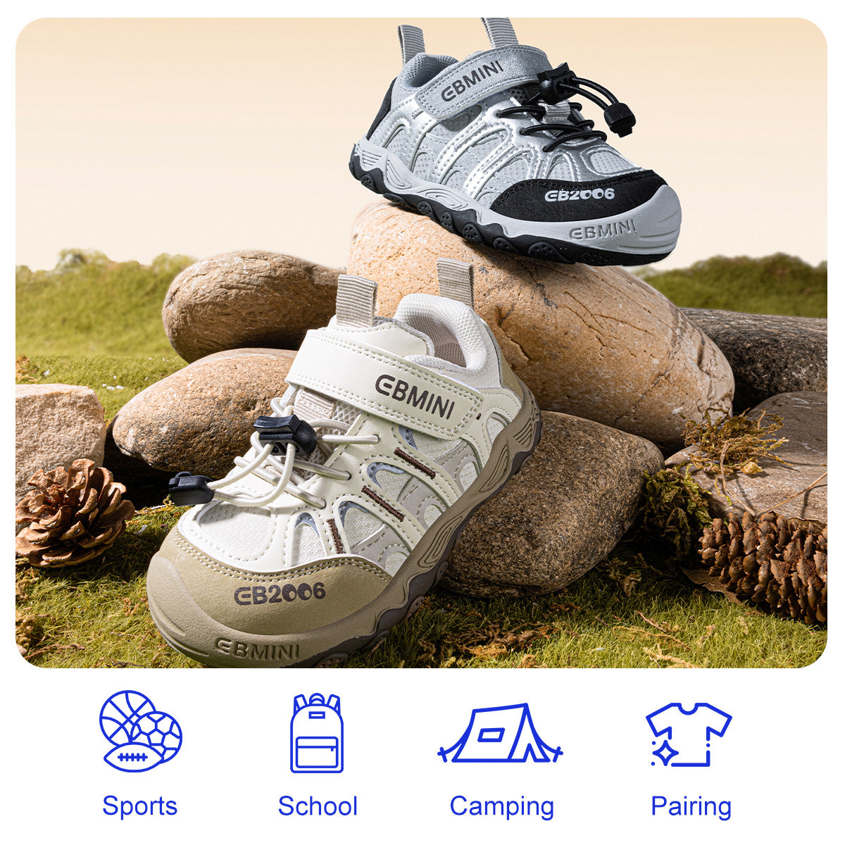 EBMINI TITAN padded heel support and flexible sole demonstration