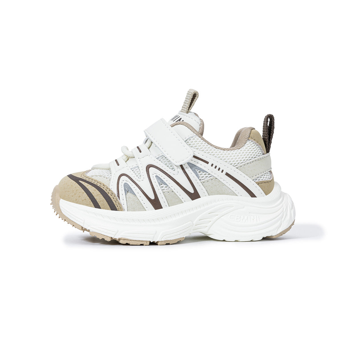 EBMINI TRAX wide toe chunky toddler sneakers easy closure detail