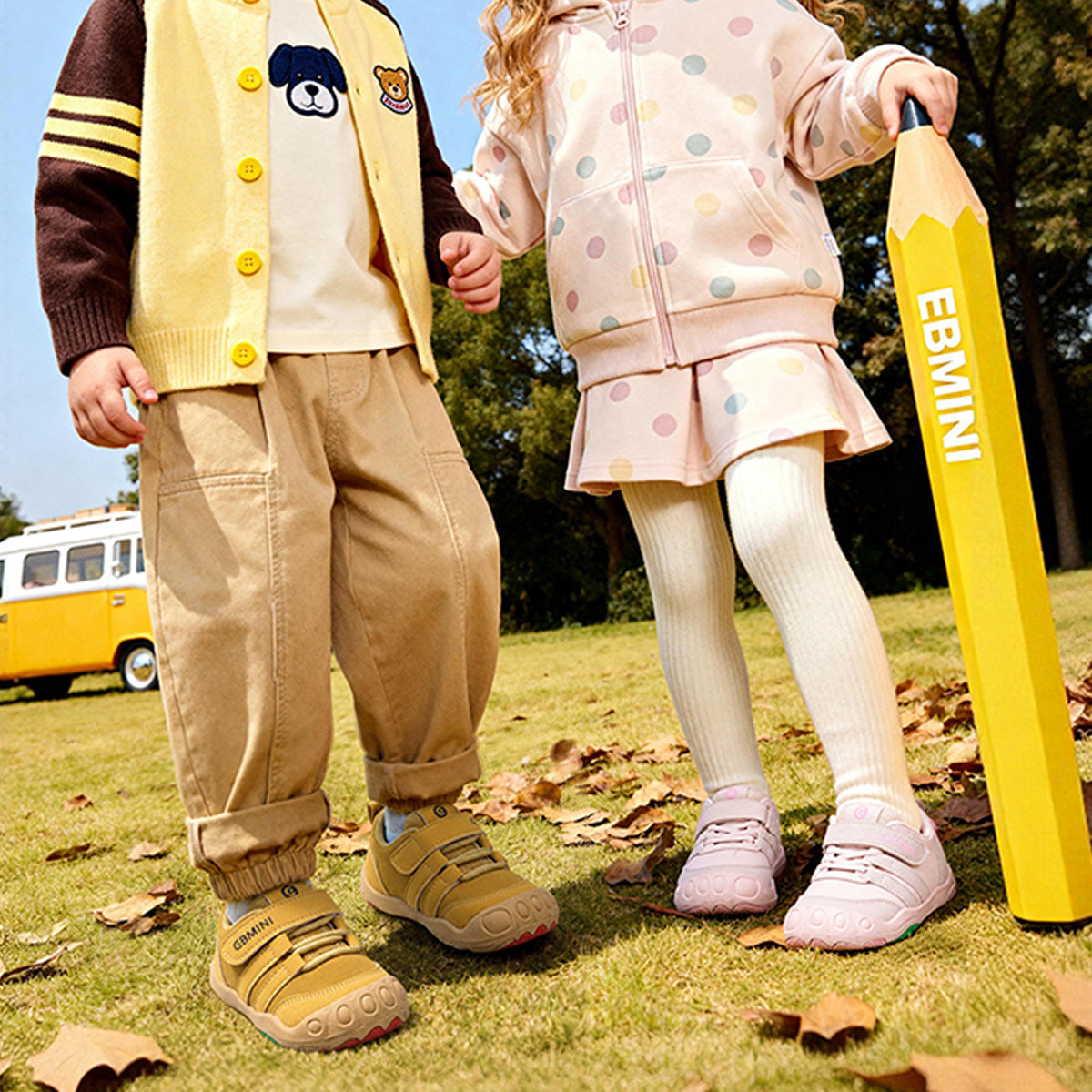 EBMINI TREAD dual-strap toddler sneakers — upper detail