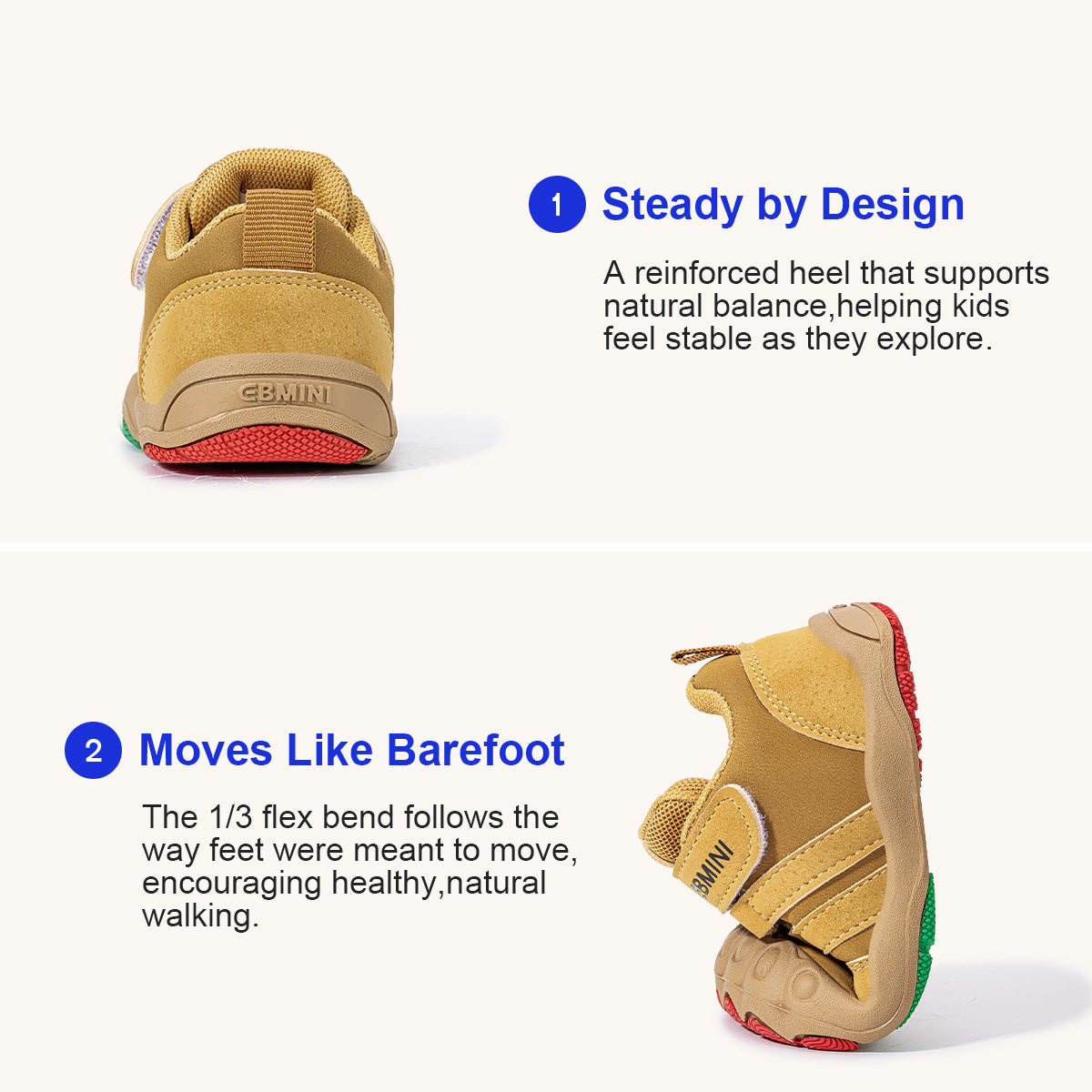 EBMINI TREAD dual-strap toddler sneakers — heel detail