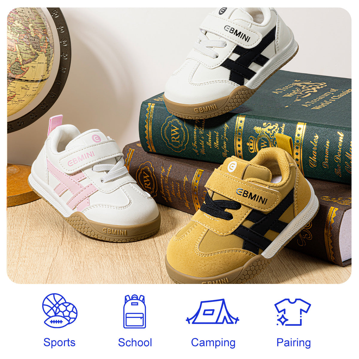 EBMINI TWIN toddler sneakers with honeycomb non-slip traction