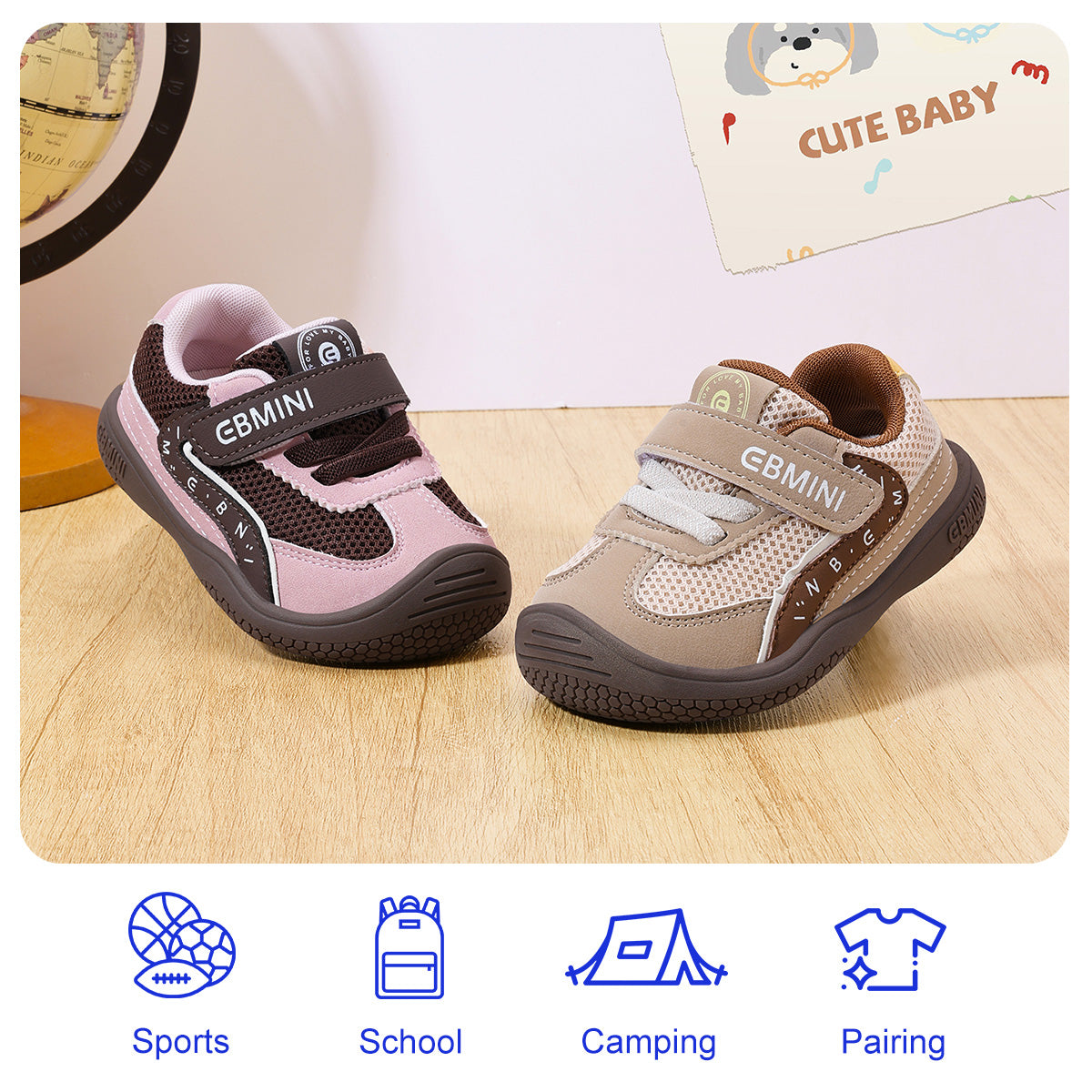 EBMINI VARSITY wide toe campus toddler sneakers outsole traction detail