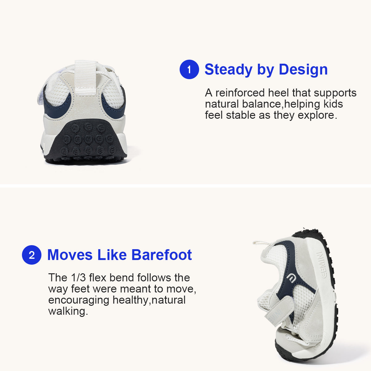EBMINI VELO non-slip toddler sneakers for playground adventures