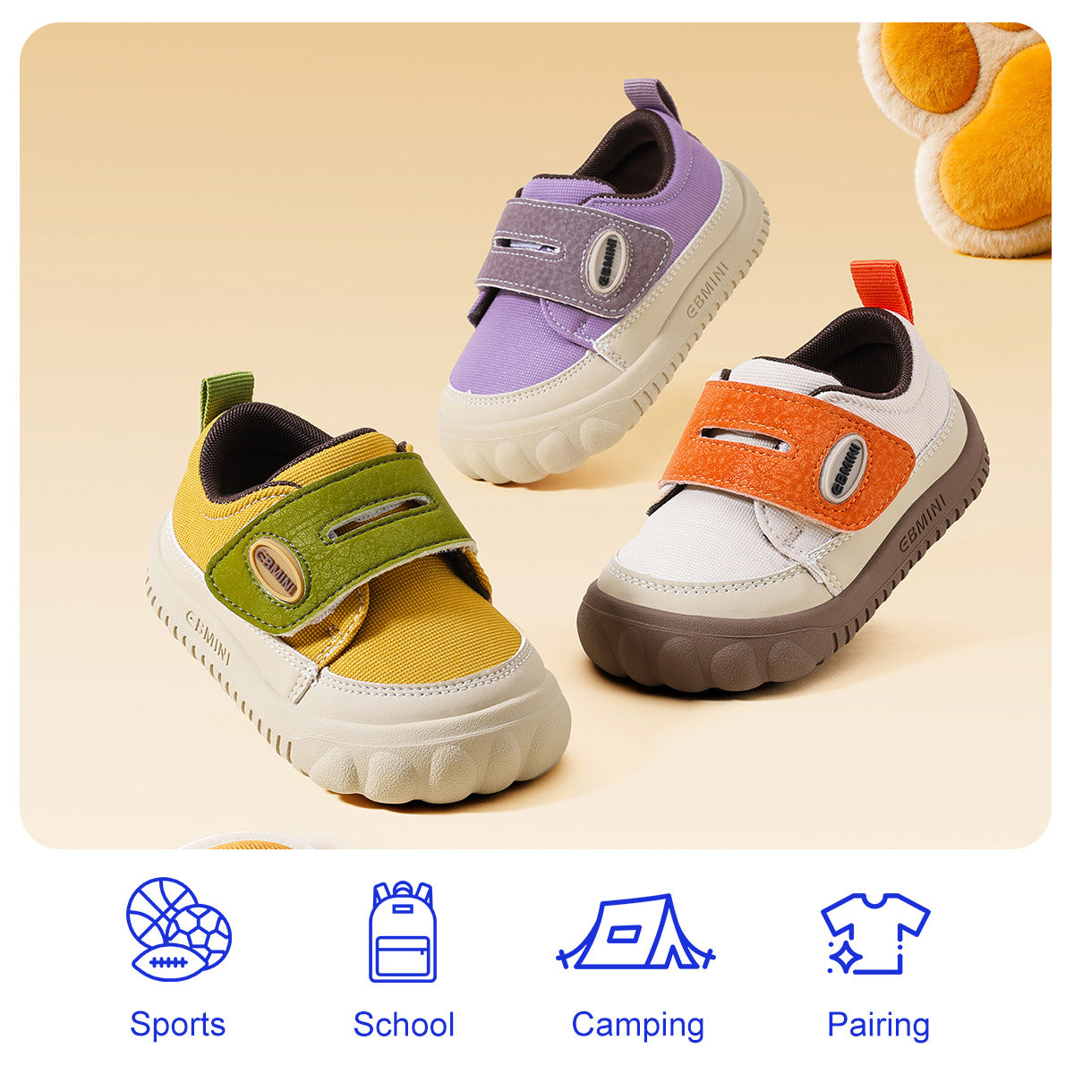 EBMINI VIOLET canvas toddler walking shoes — toe detail