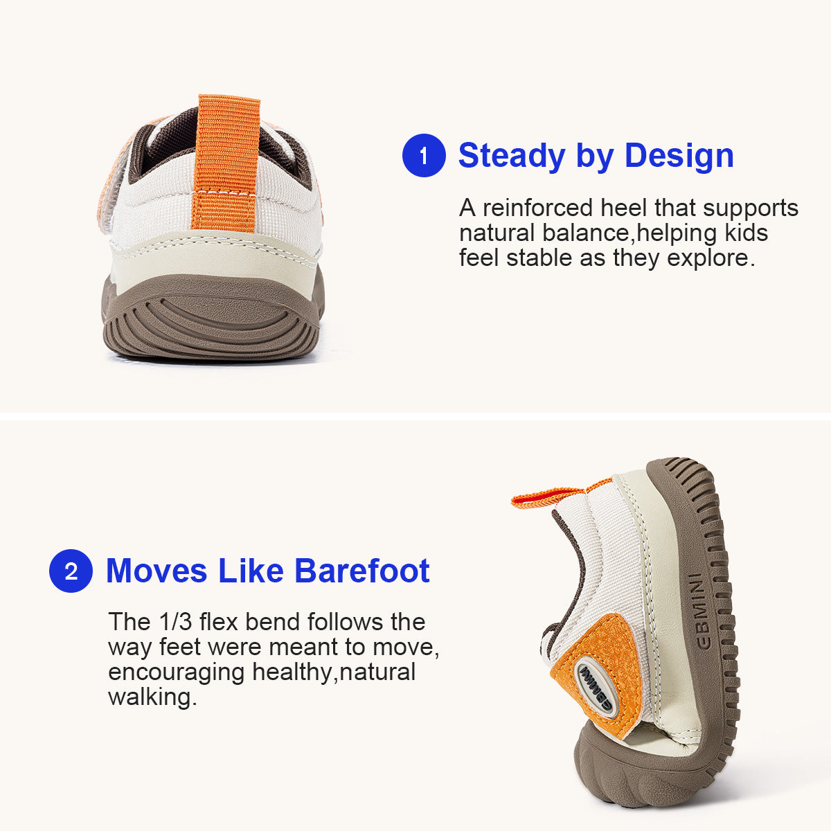 EBMINI VIOLET canvas toddler walking shoes — heel detail
