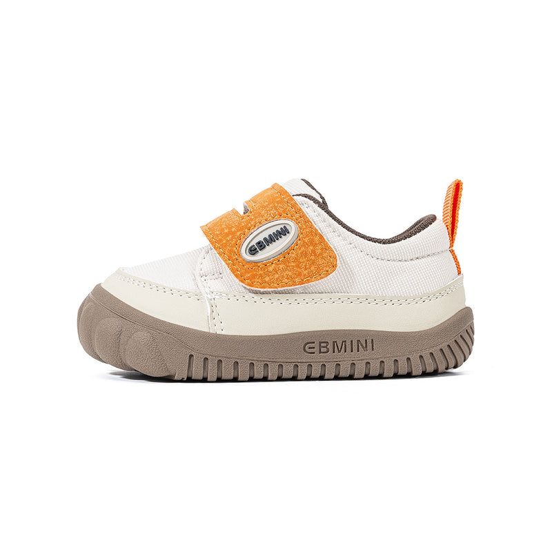 EBMINI VIOLET canvas toddler walking shoes shown on foot