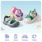 EBMINI VOLT green pink and black colorblock sandals
