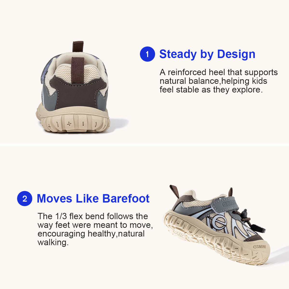 EBMINI WAKE non-slip toddler sneakers for playground adventures