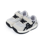 EBMINI WARP barefoot toddler sneakers with a retro navy colorblock design