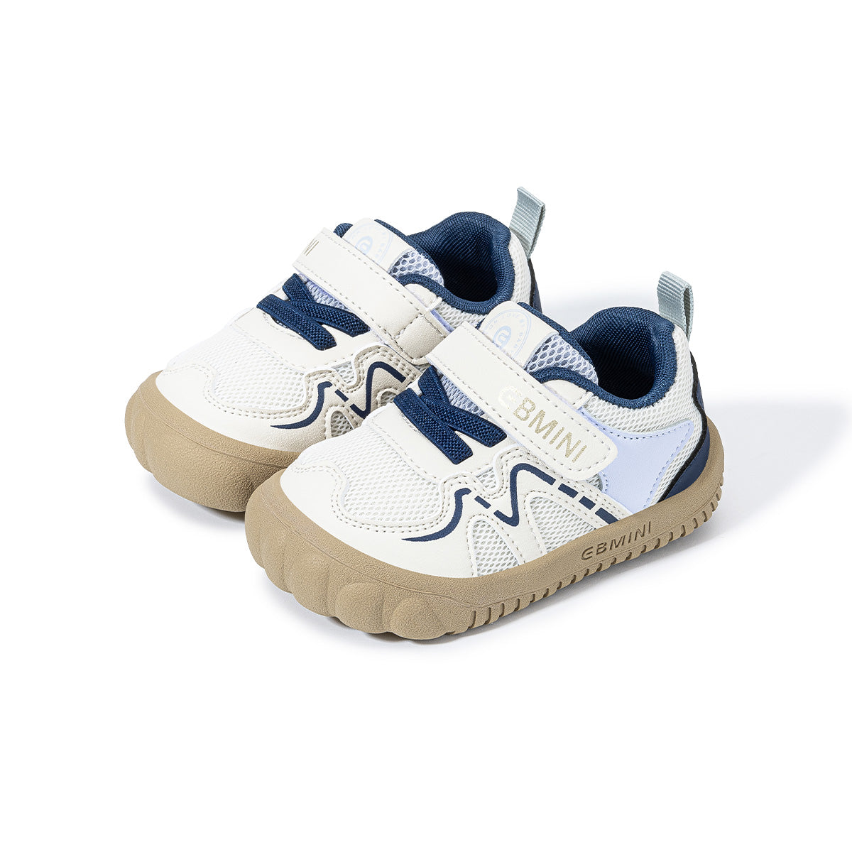 EBMINI WAVEY wide toe colorblock toddler sneakers pair view