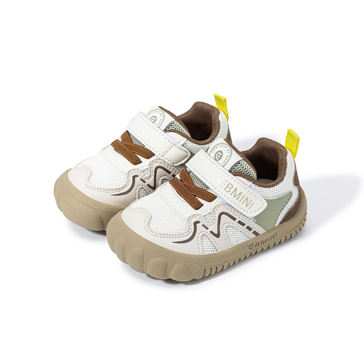 EBMINI WAVEY wide toe colorblock toddler sneakers easy closure detail