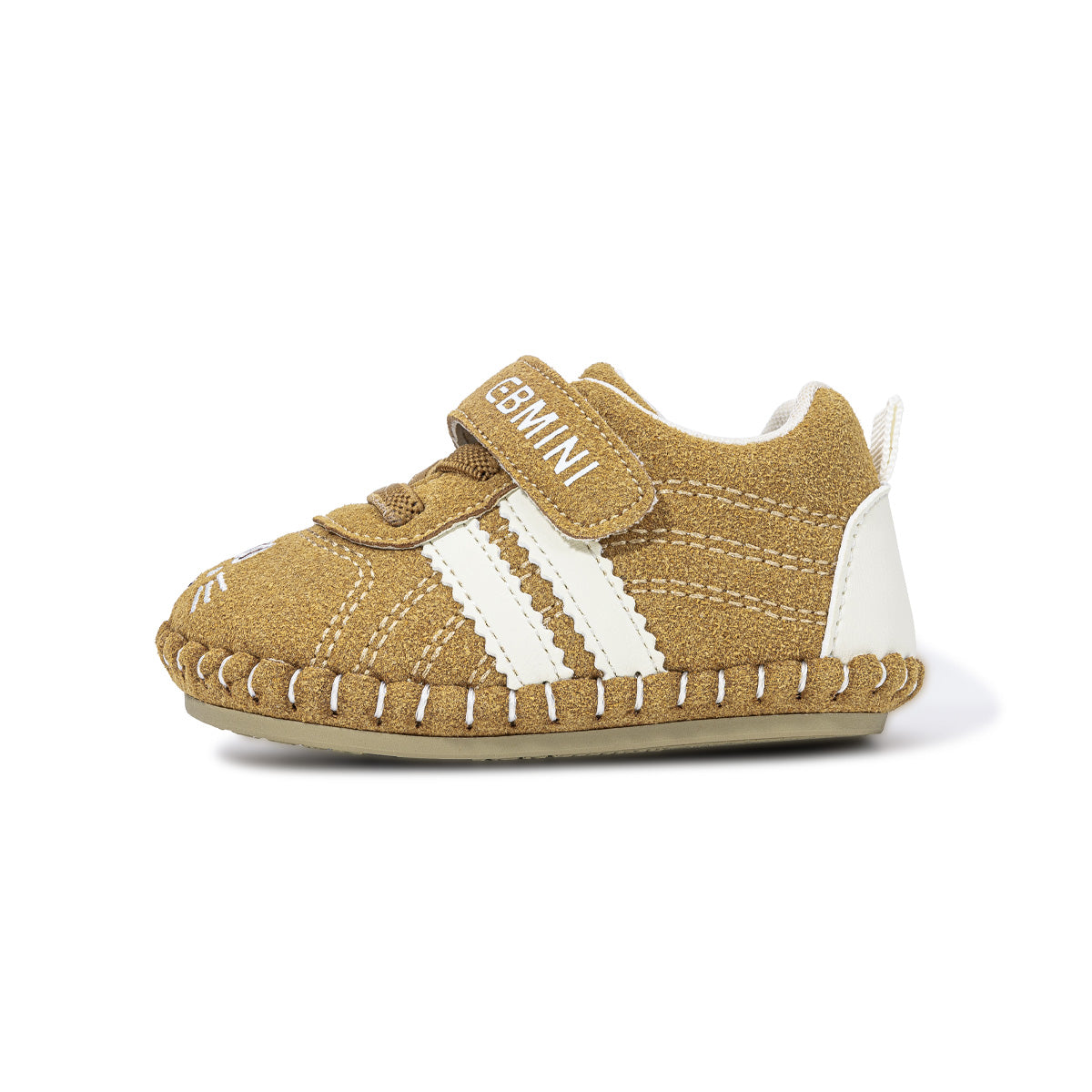 EBMINI WHISKERS kitty embroidered baby crib shoes — on-foot styling