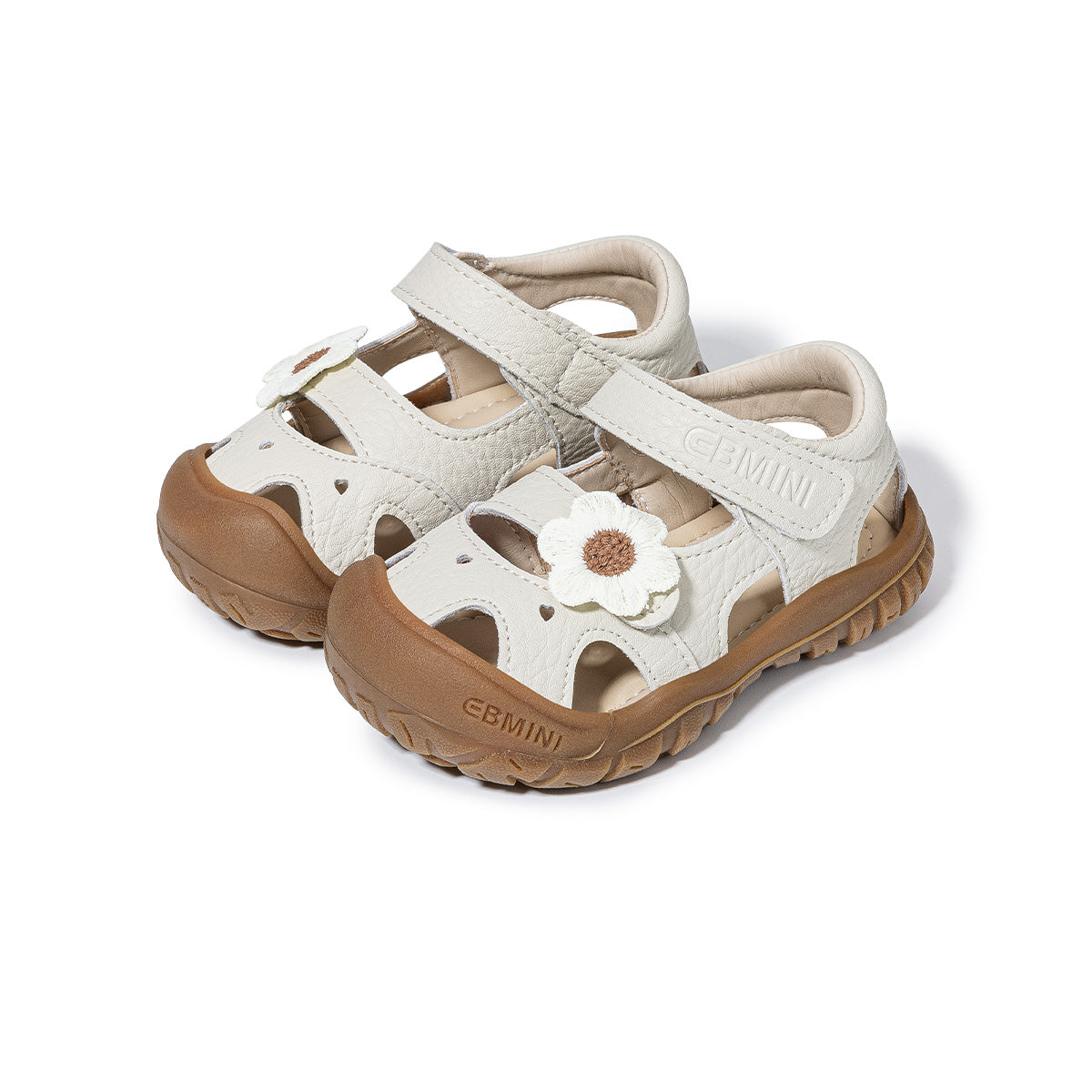EBMINI WREN barefoot toddler sandals with a delicate floral design