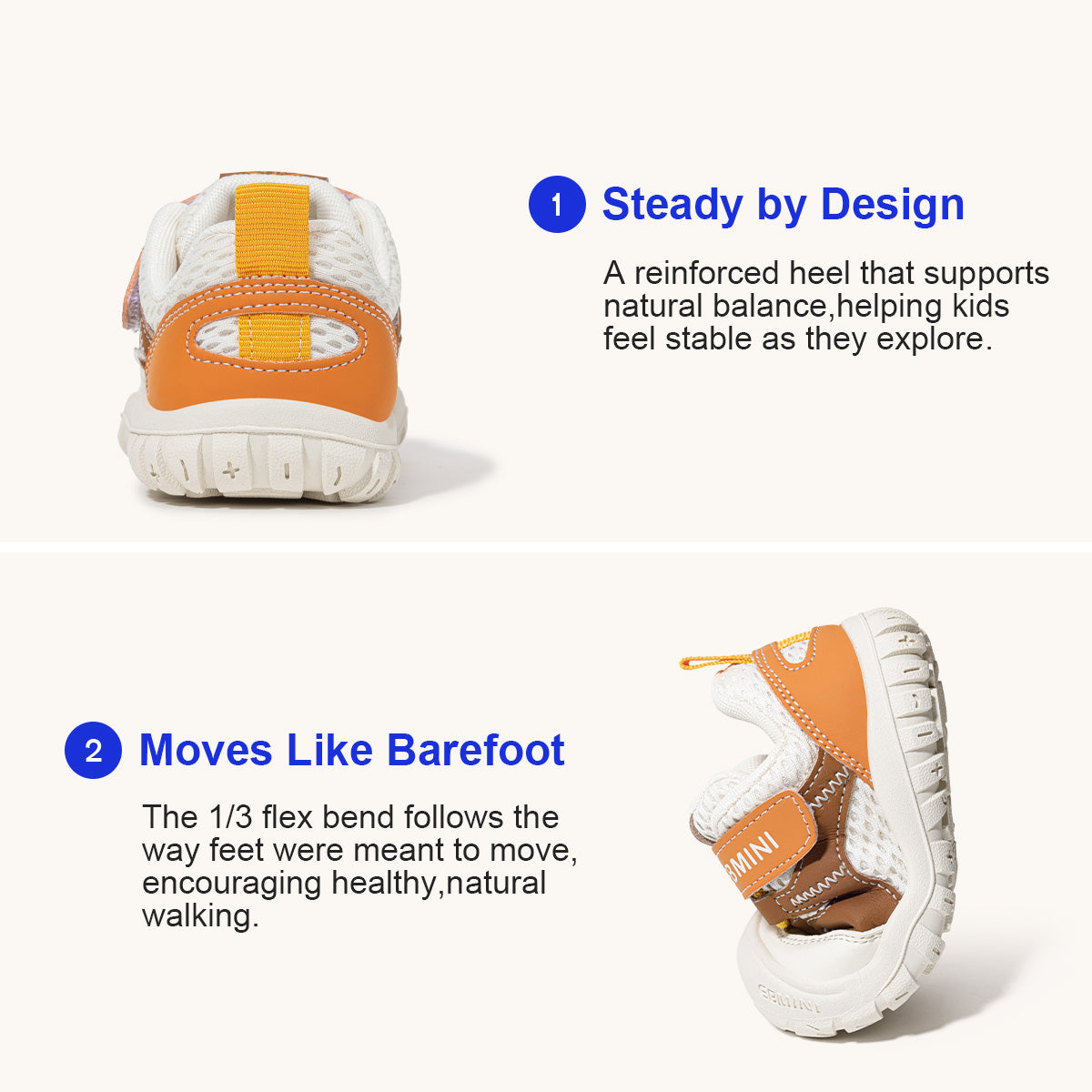 EBMINI ZEAL yellow and white mesh sneakers for active kids