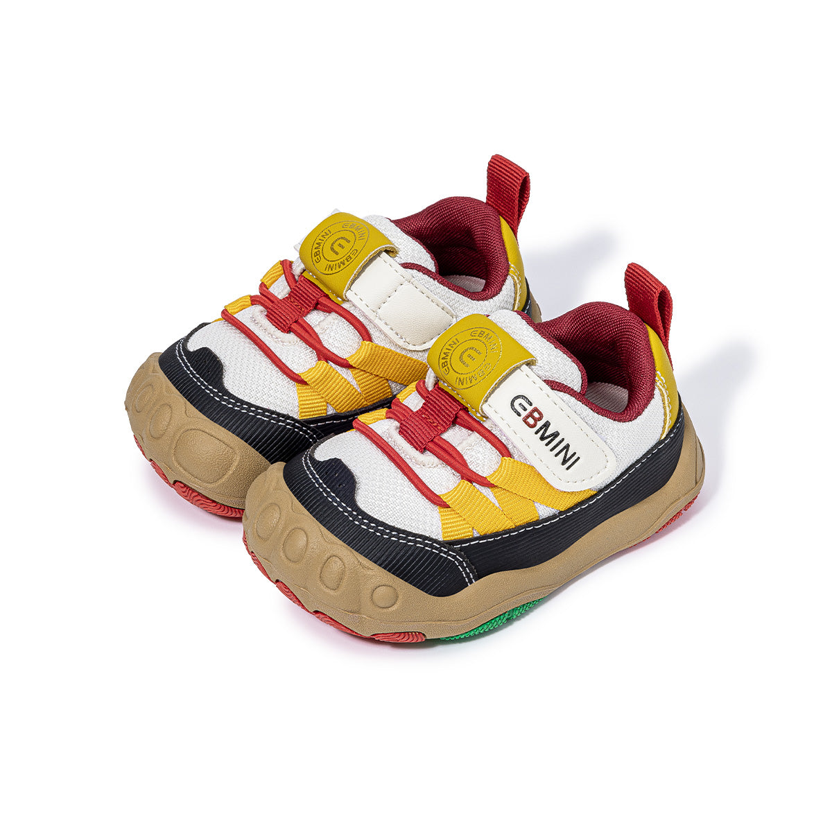 EBMINI ZING barefoot toddler sneakers with playful color bands